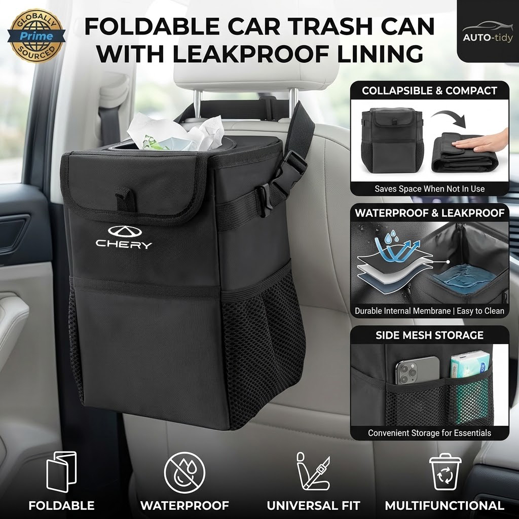 Waterproof Car Trash Can With Lid - Складной, портативный, герметичный, водонепроницаемый автомобильный мусорный