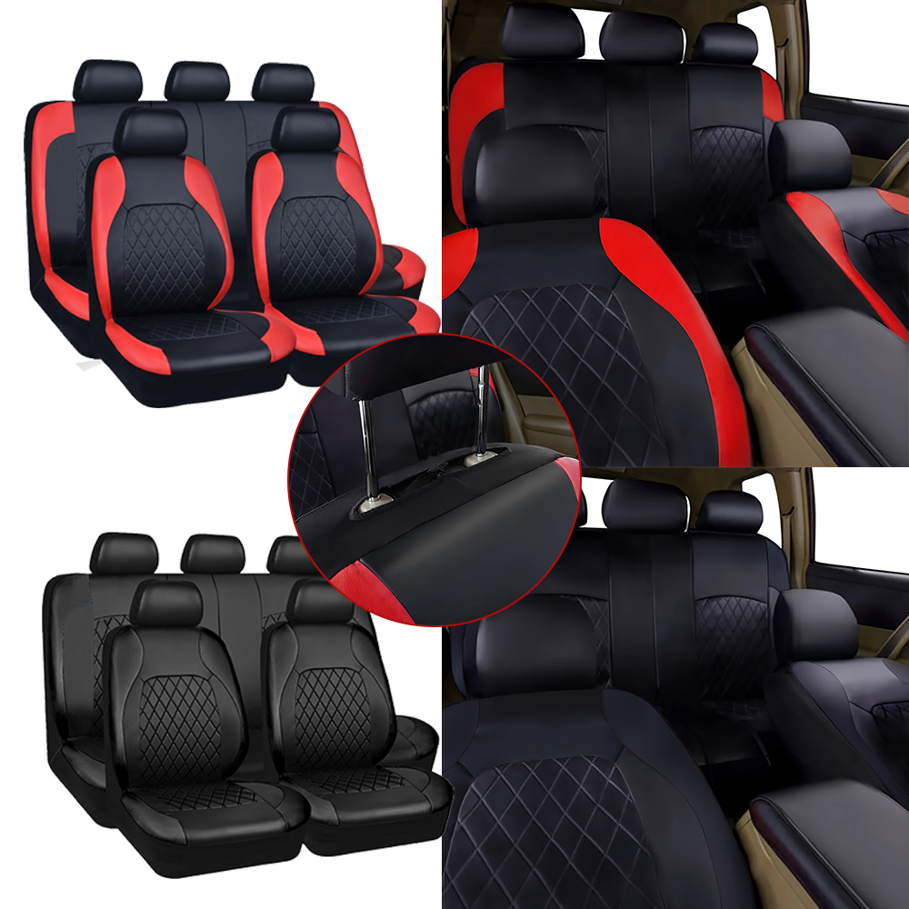 Leather Car Seat Covers Full Set Universal - Новые чехлы для автомобильных сидений с