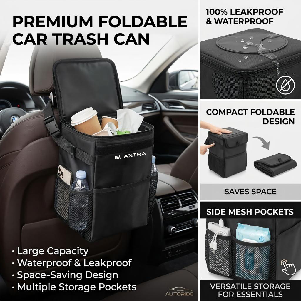 Waterproof Car Trash Can With Lid - Водонепроницаемая сумка для хранения мусора в