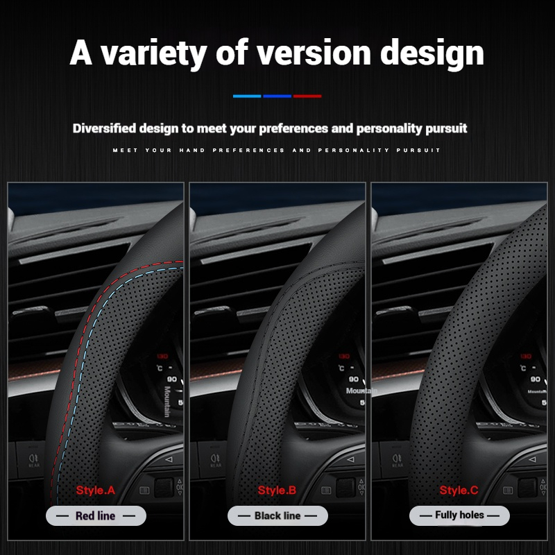 Кожаный дышащий чехол на руль  – обзор и цена Car Steering Wheel Cover Anti Slip Breathable