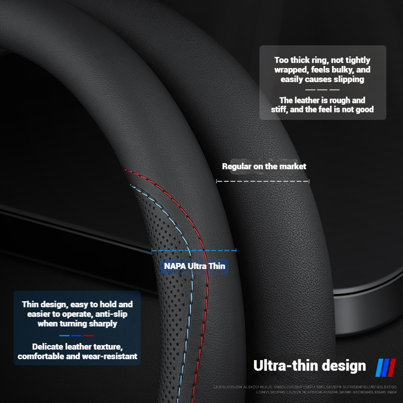 Кожаный дышащий чехол на руль  – обзор и цена Car Steering Wheel Cover Anti Slip Breathable