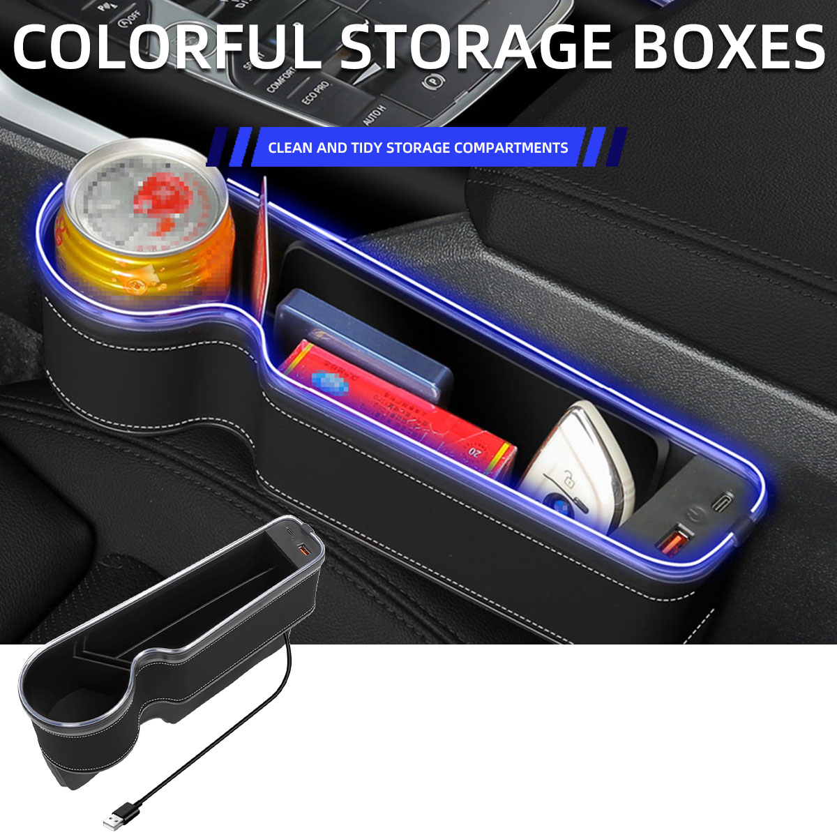 Органайзер для автомобильного  – обзор и цена Seat Gap Filler Organizer With Usb Charger