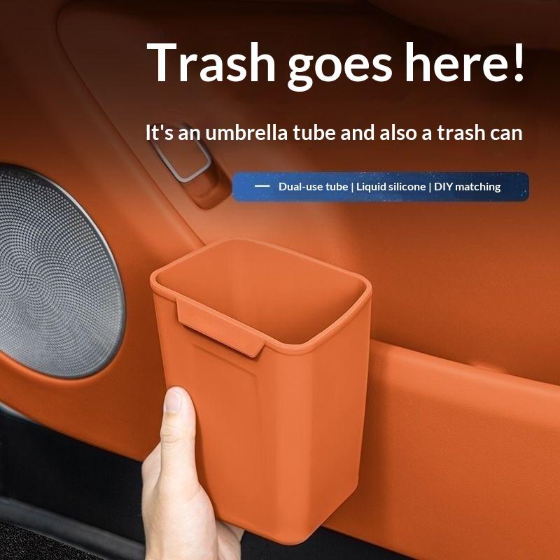 Новый силиконовый органайзер д – обзор и цена Waterproof Car Trash Can With Lid