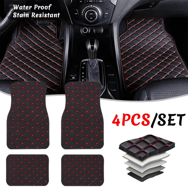Автомобильные коврики, 4 шт.,  – обзор и цена Car Floor Mats Universal Waterproof Leather