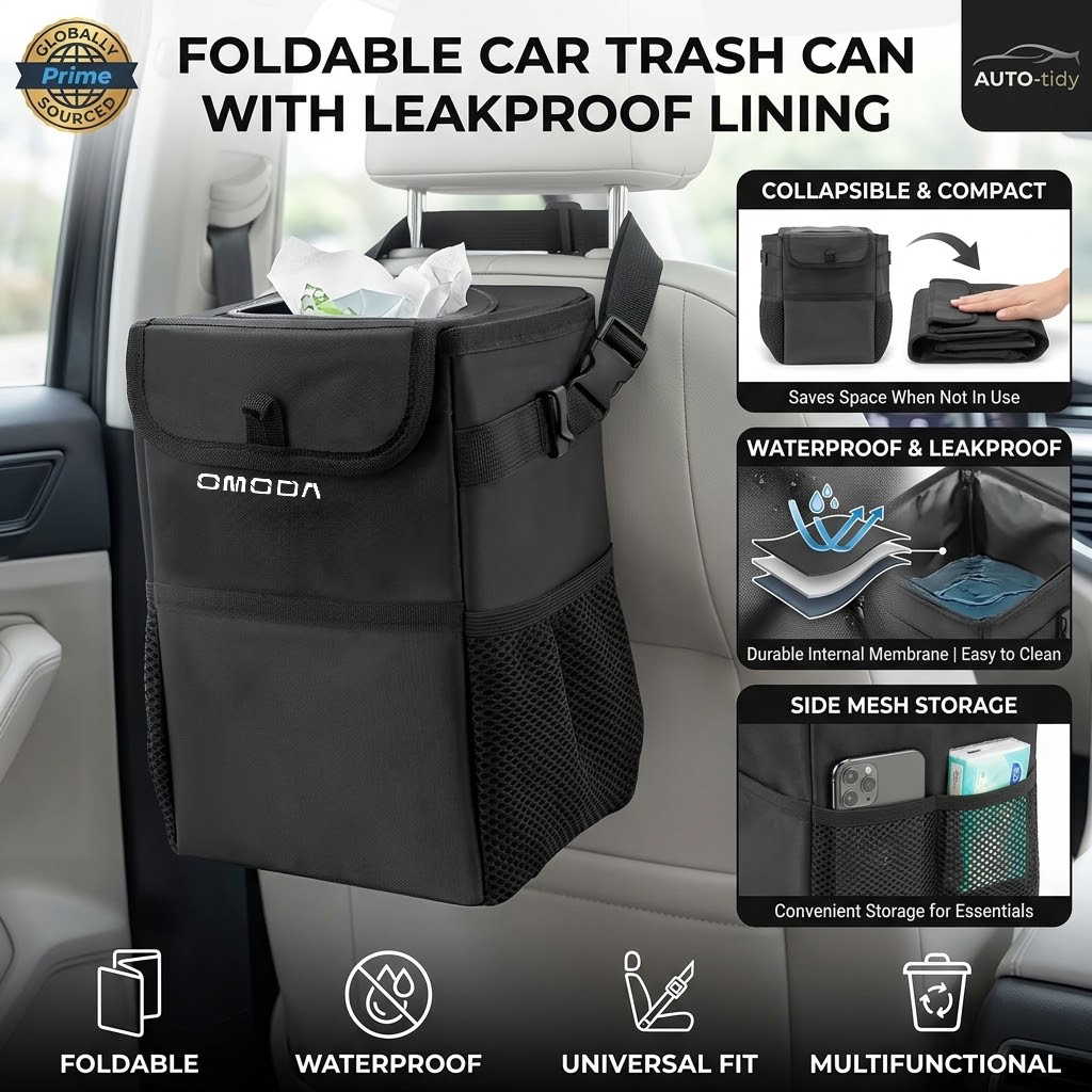 Складная портативная автомобил – обзор и цена Waterproof Car Trash Can With Lid